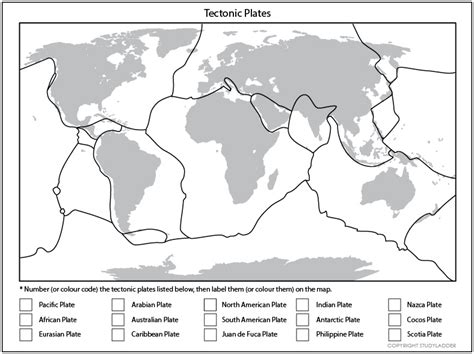 plate boundary map worksheet.